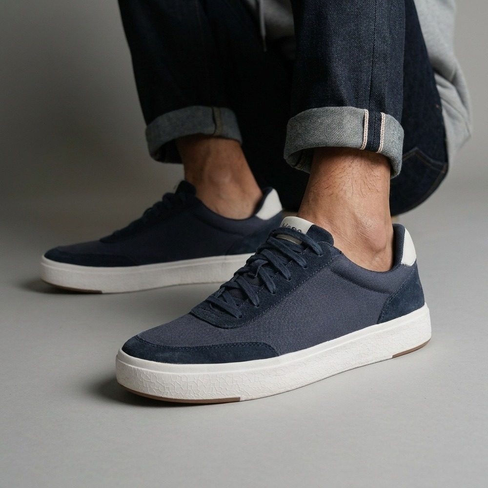Kizik Prague Mens 14 Navy Blue Canvas Suede Hands-Free Slip On Sneakers H2FC